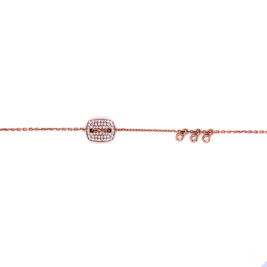 Diamond & Rose Gold Pave Station Bracelet