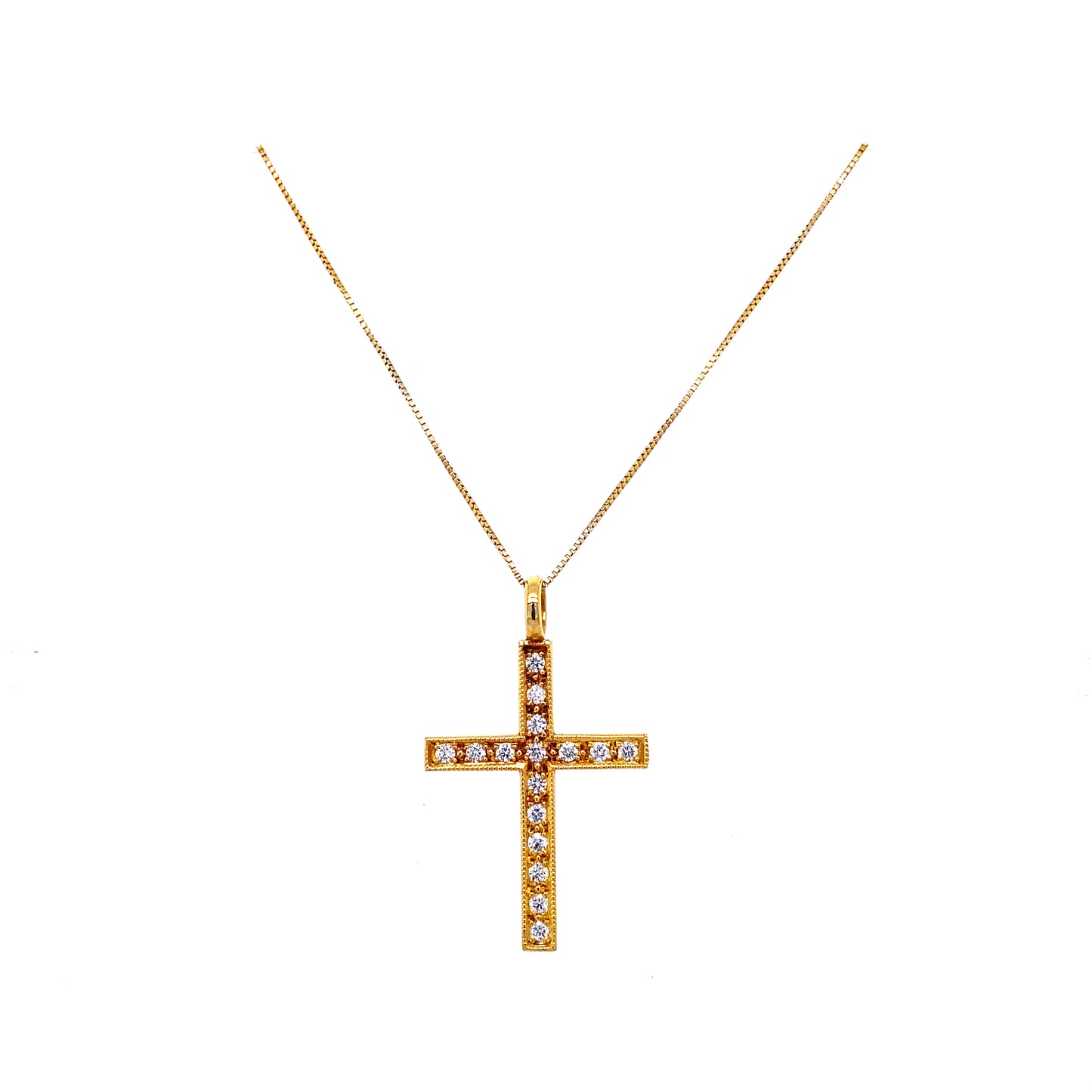 Diamond & Gold Cross Necklace
