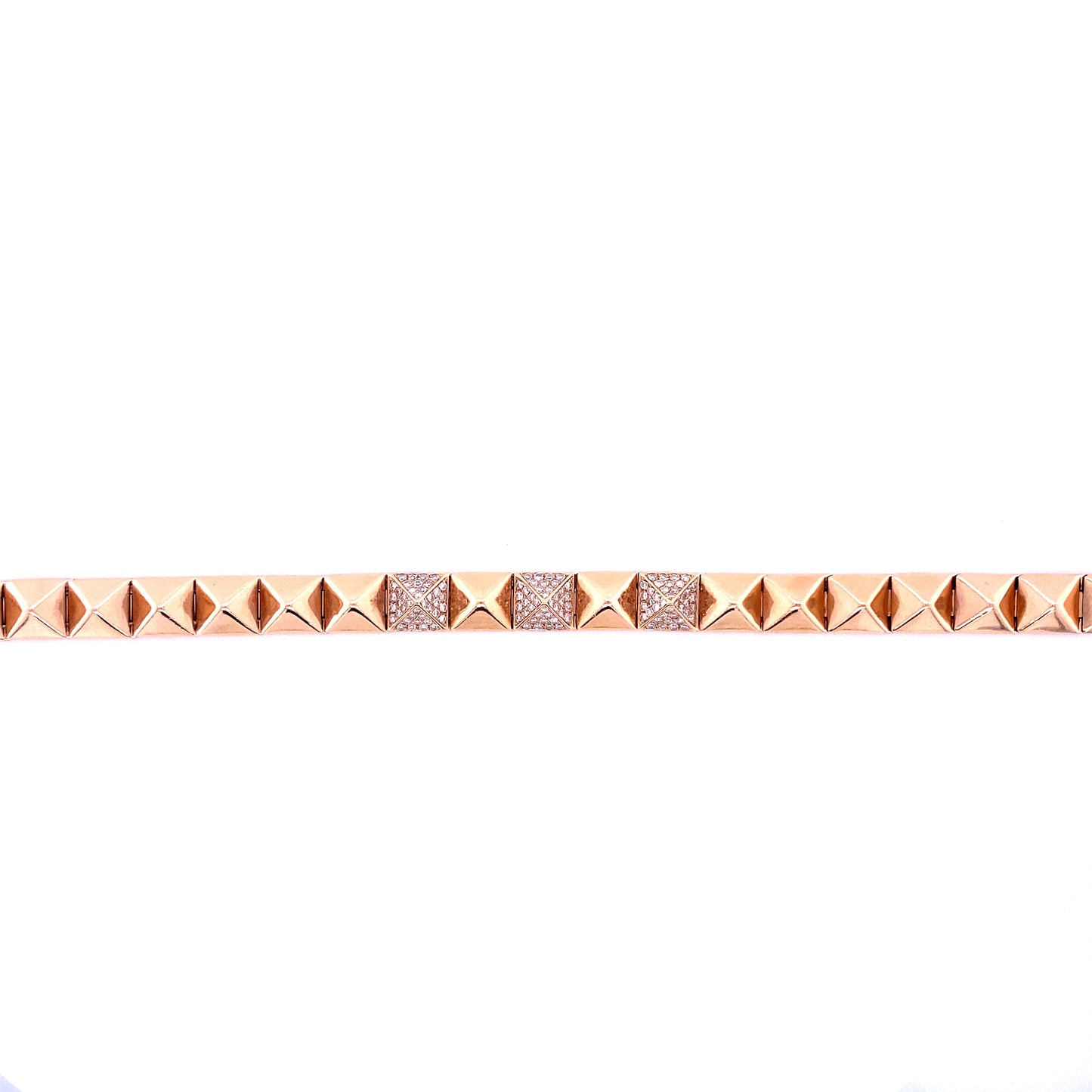 Diamond & Rose Gold Pyramid Bracelet