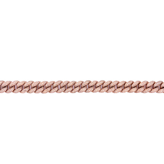Diamond & Rose Gold Cuban Bracelet