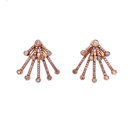 Diamond & Rose Gold Bezels Cuff Earrings