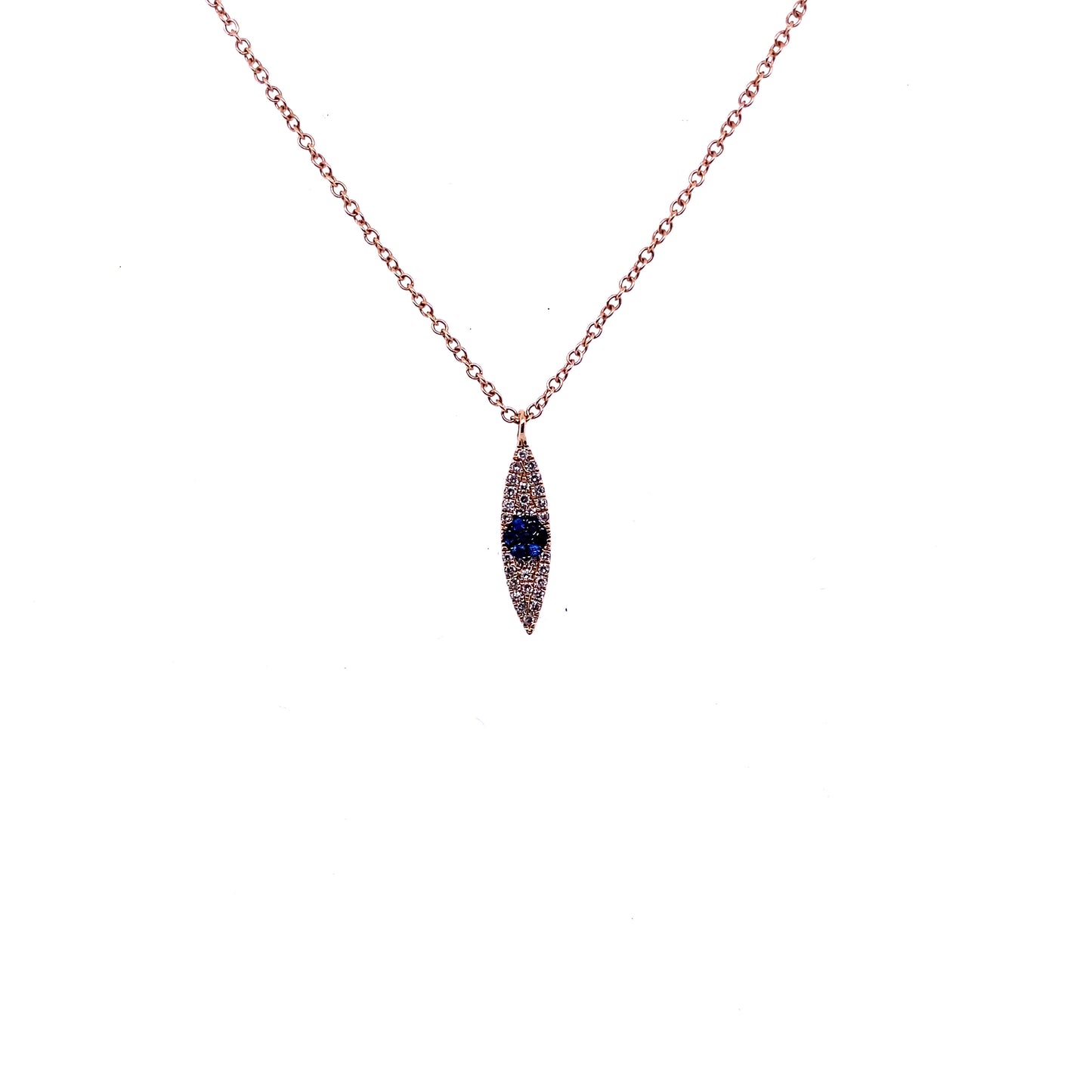 Rose Gold & Diamond Small Evil Eye Necklace