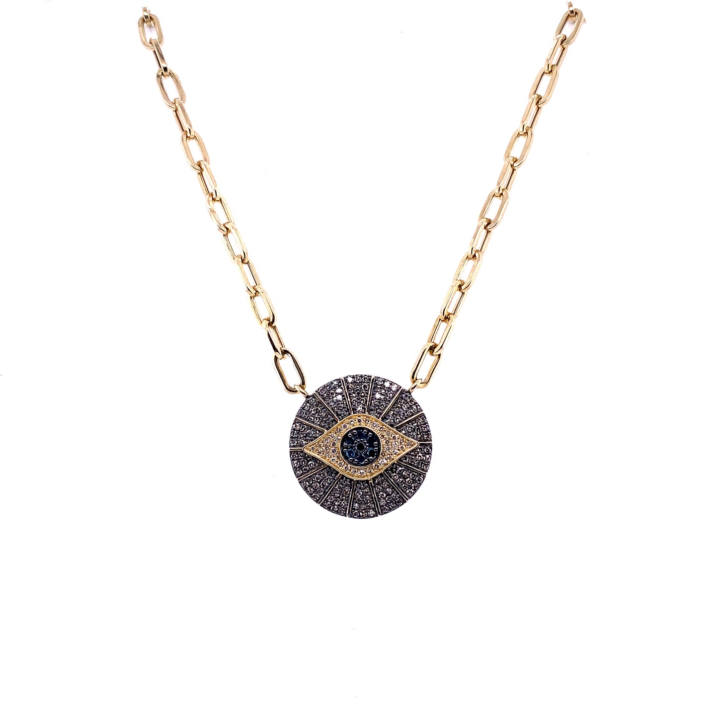 Gold & Diamond Evil Eye Chain