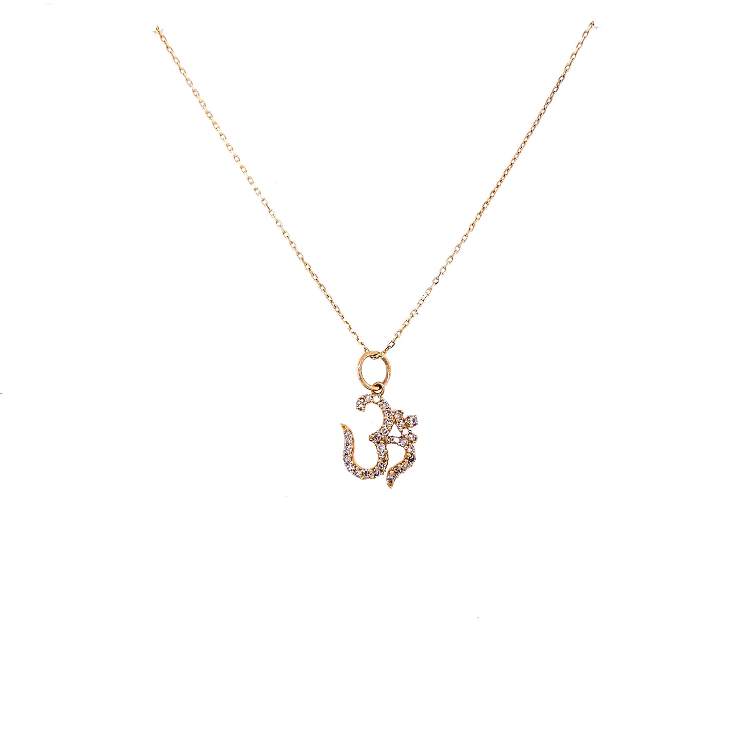Diamond & Gold OM Sign Necklace