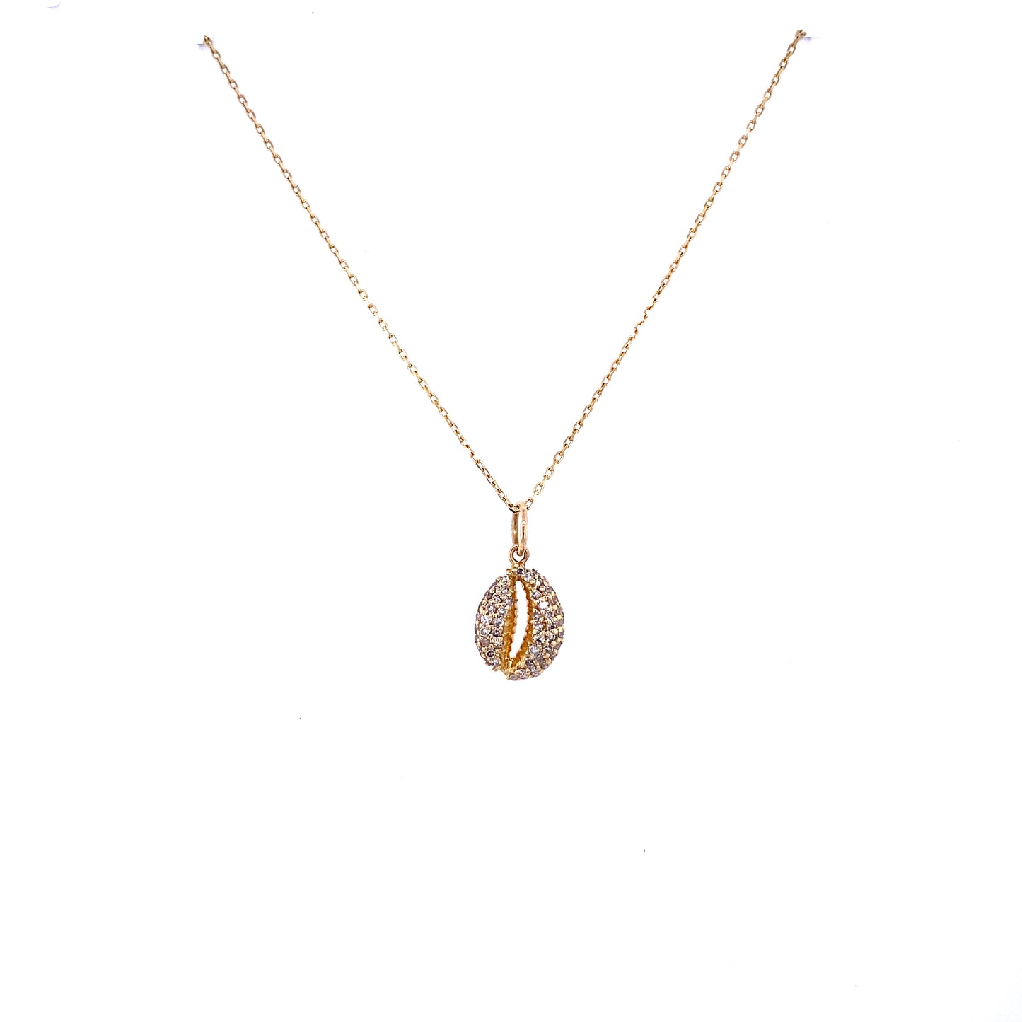 Gold & Diamond Shell Necklace