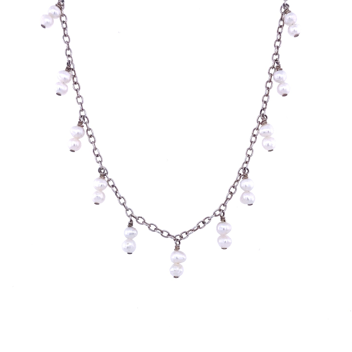 Silver Chain with Fresh Pearls