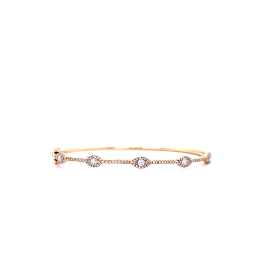 Diamond & Gold Evil Eye Cuff Bracelet