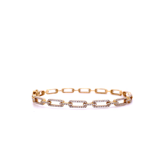 Diamond & Gold Link Cuff Bracelet