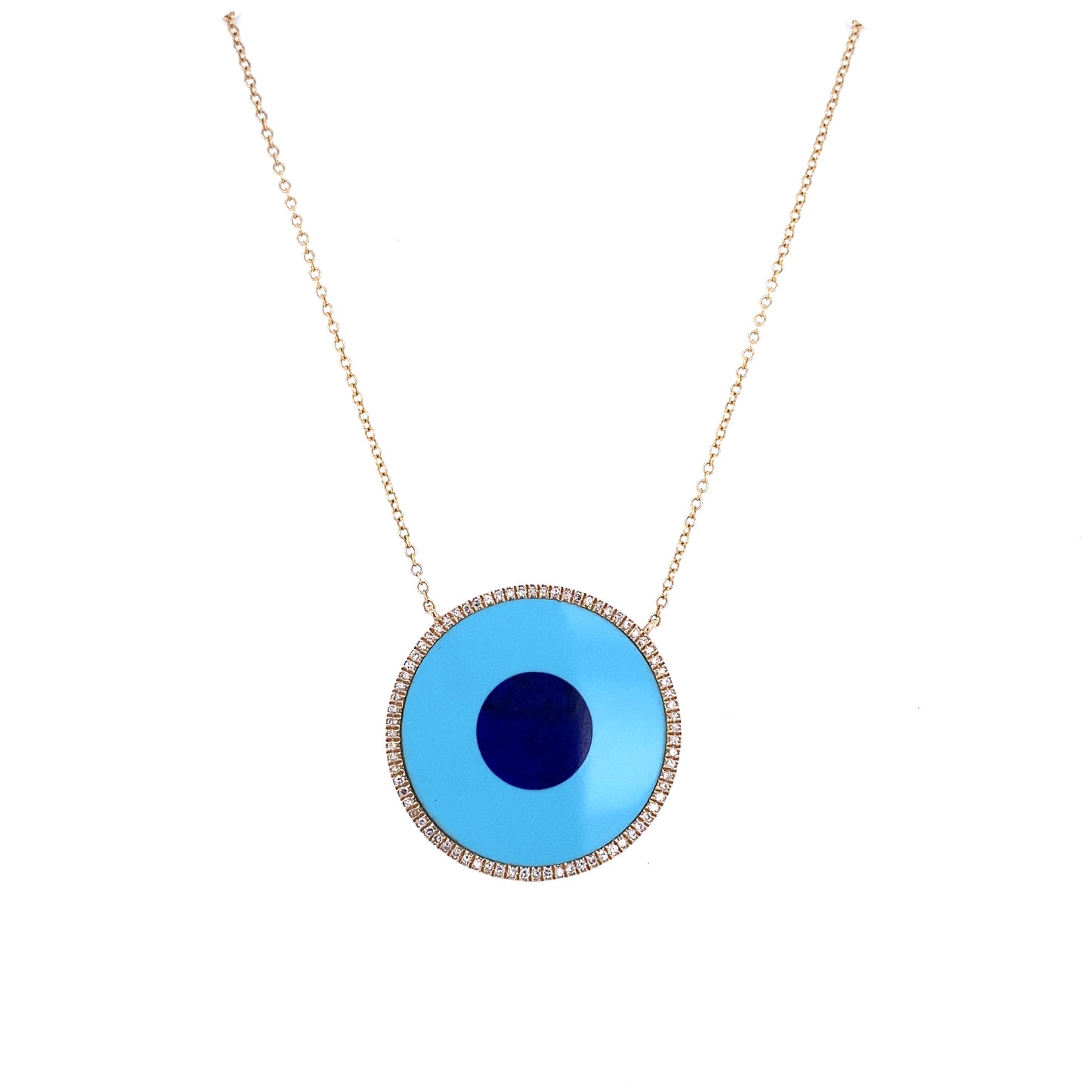Gold & Diamond Lapis Evil Eye Necklace