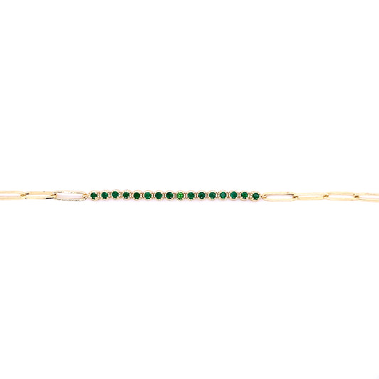Emerald & Gold Link Bracelet