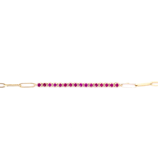 Ruby & Gold Link Bracelet