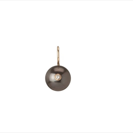 Gray Pearl with Diamond Charm