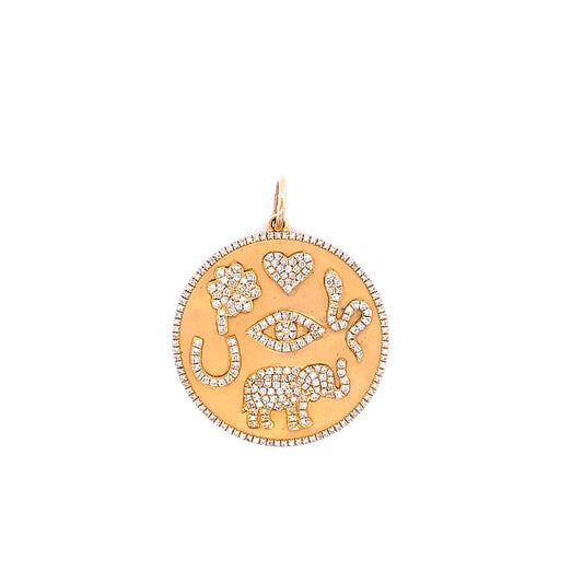 Gold & Diamond Shapes Charm