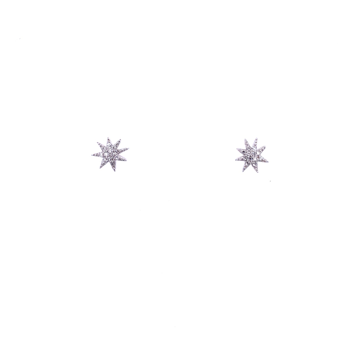 White Gold & Diamond Star Earring