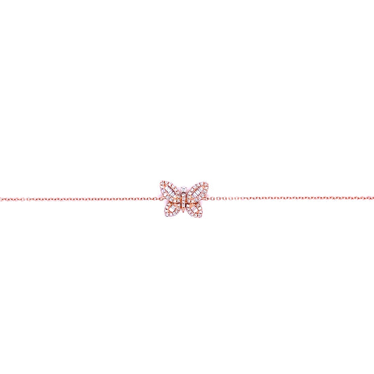 Diamond & Rose Gold Butterfly Bracelet