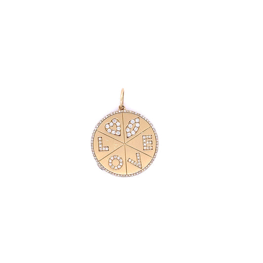 Diamond & Gold 'Love' Charm