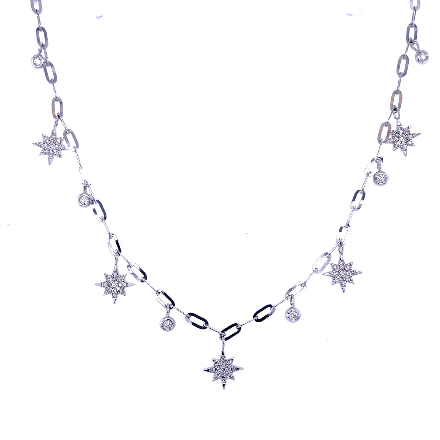 Diamond & White Gold Starburst Necklace