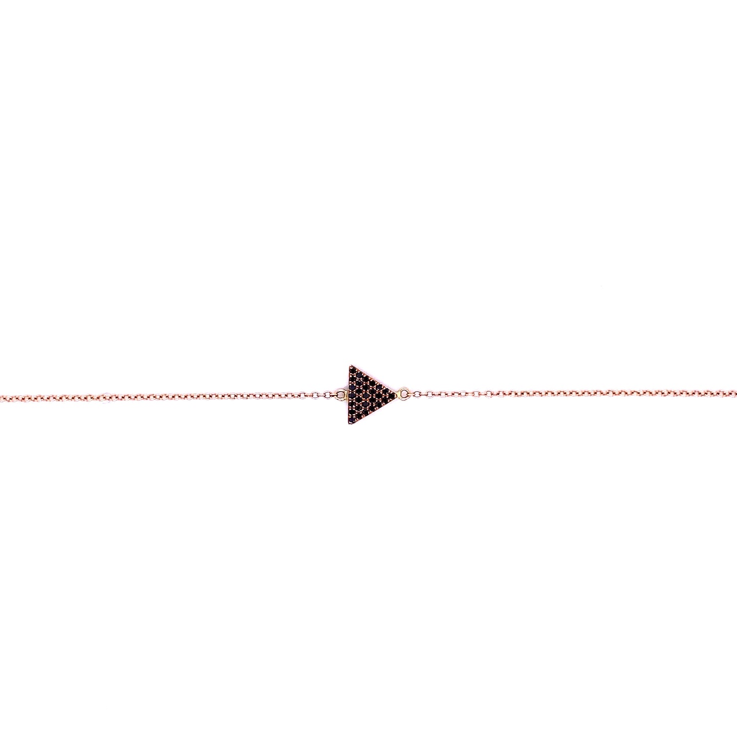 Rose Gold & Black Diamond Triangle Bracelet