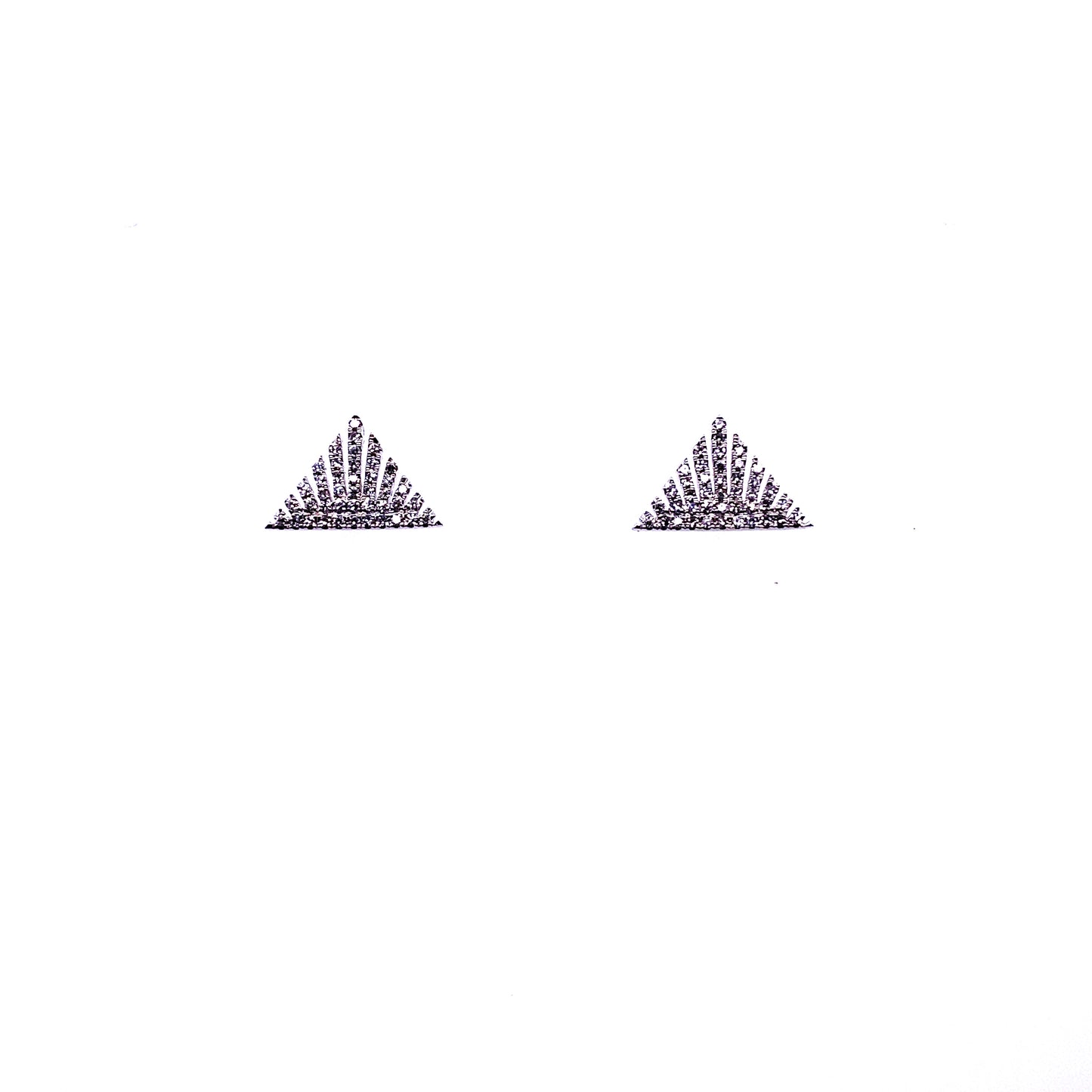 Diamond & White Gold Pyramid Stud Earrings