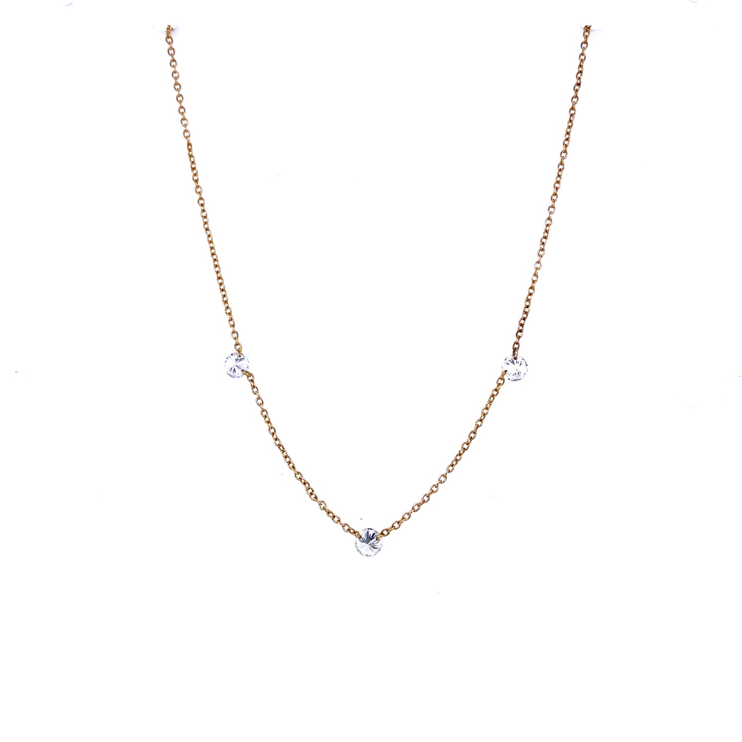 Gold & Diamond Station Necklace