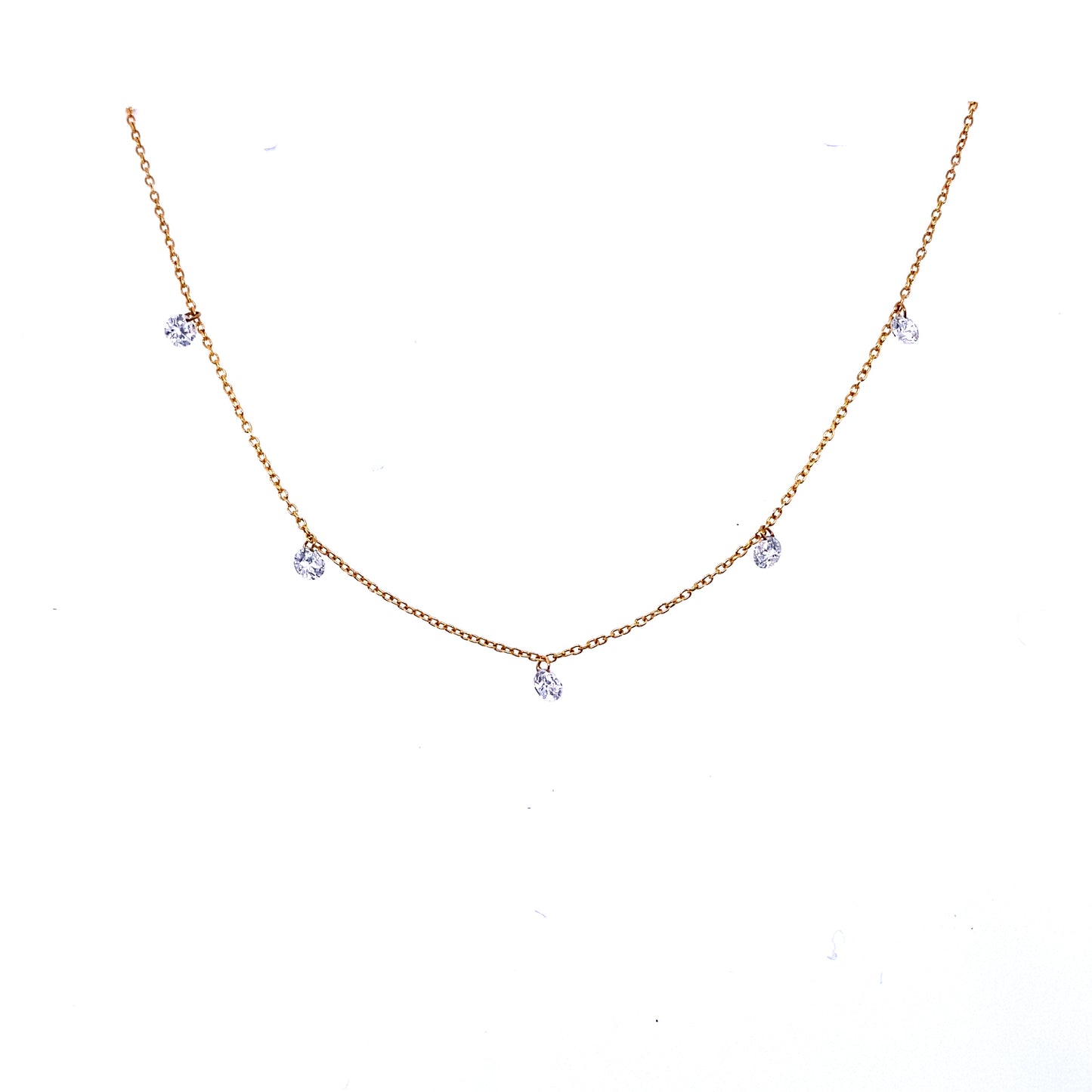 Gold & Diamond Station Necklace