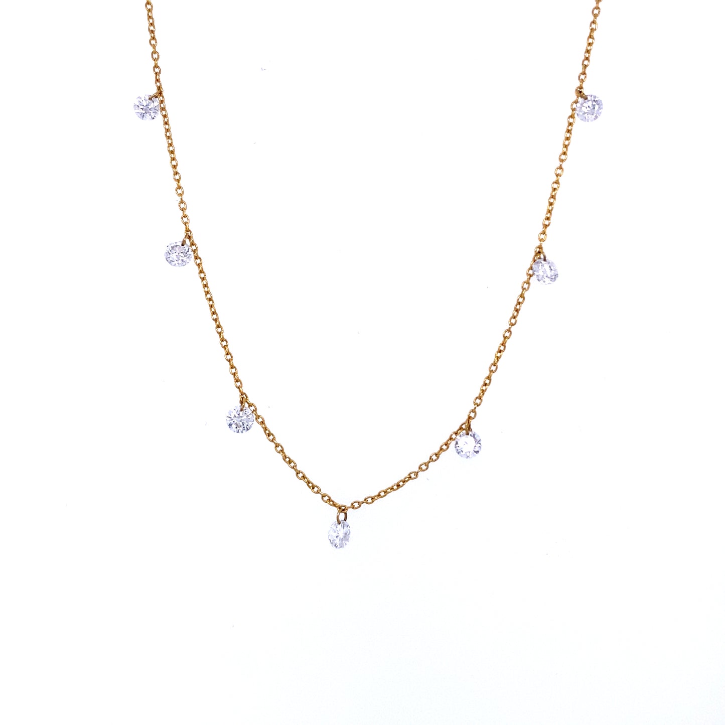 Gold & Diamond Station Necklace
