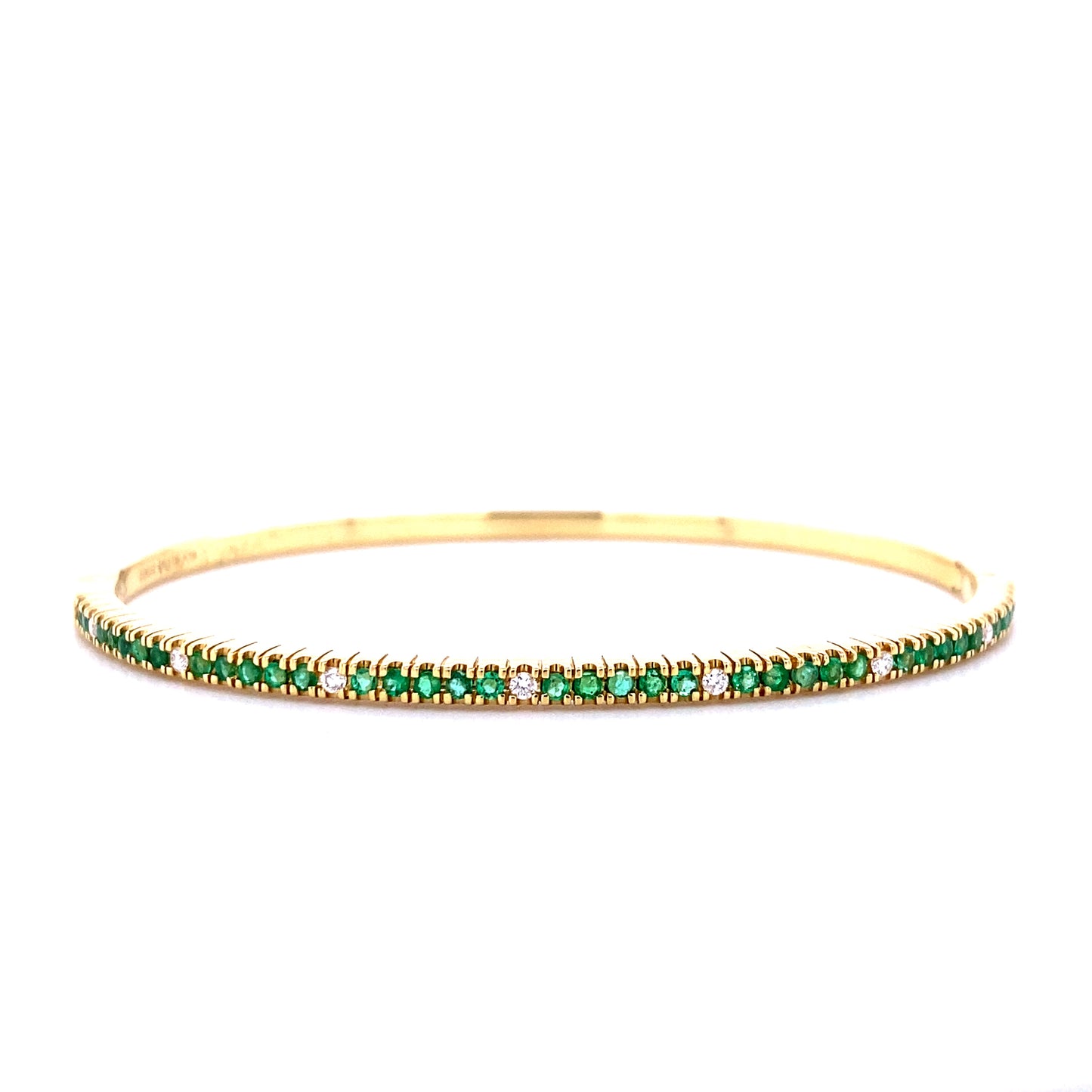 Emerald, Diamond & Gold Cuff Bracelet