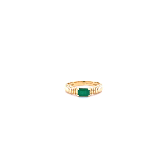 Emerald & Gold Baguette Ring