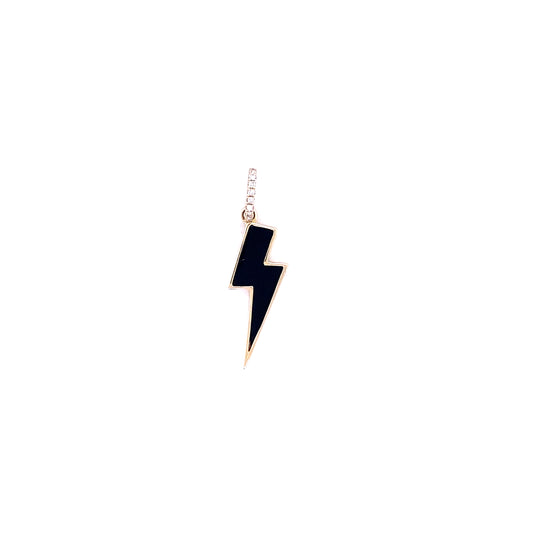 Diamond & Black Onyx Lightning Bolt Charm