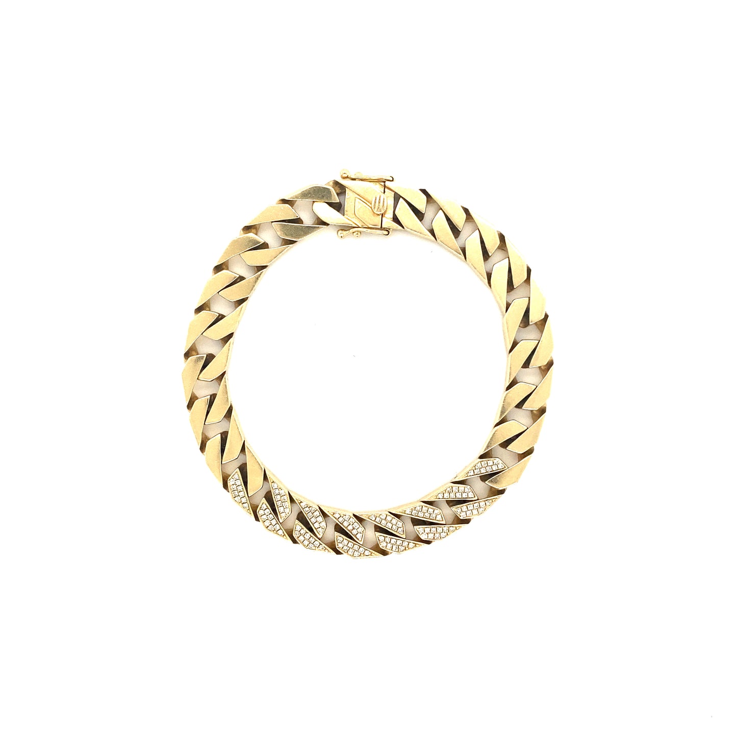 Diamond & Gold Cuban Bracelet