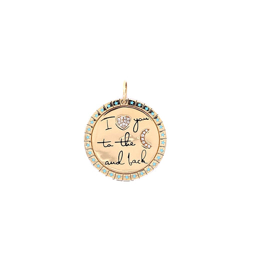 Diamond & Gold 'I Love You To The Moon And Back' Charm