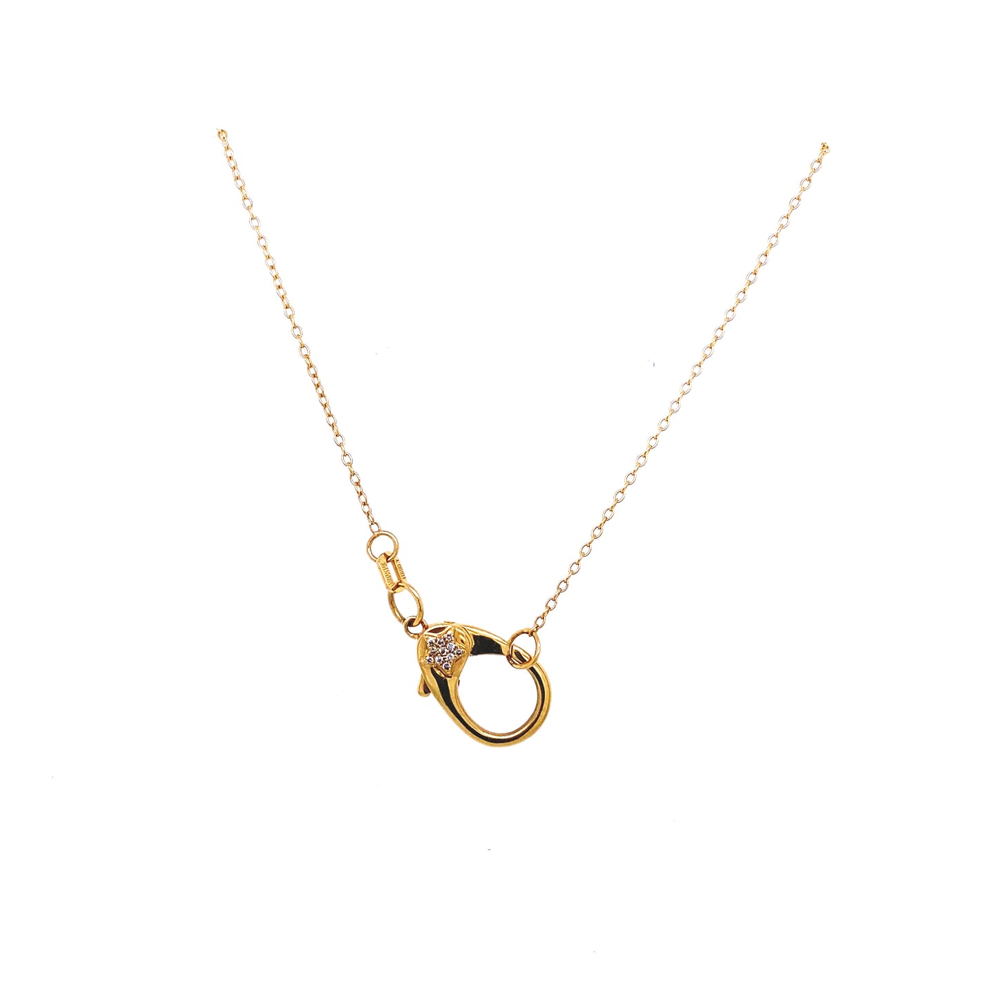 Gold & Diamond Star Lock Necklace