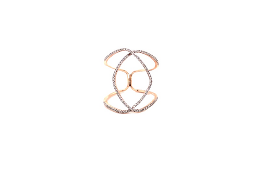 Diamond & Rose Gold Wrap Pave Ring