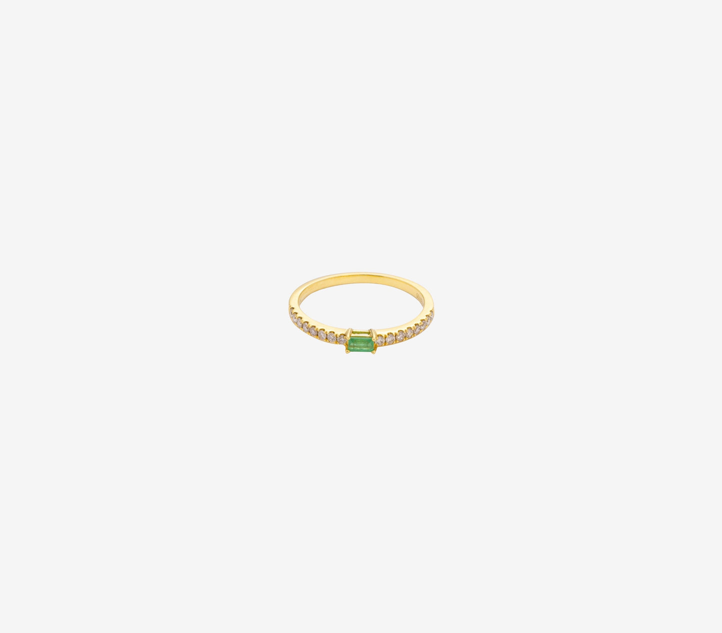 Emerald & Diamond Gold Thin Ring
