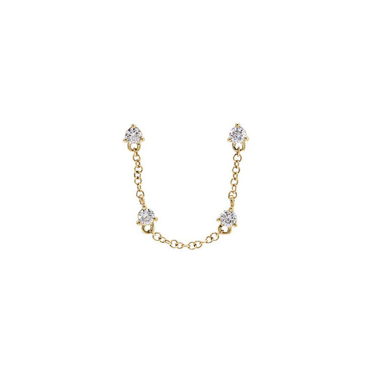 Diamond & Gold Station Earring