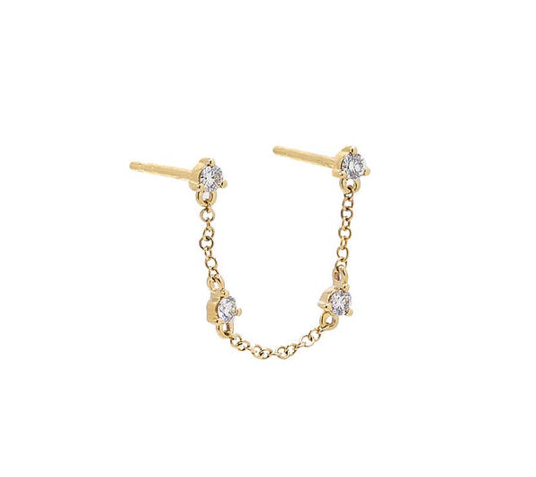 Diamond & Gold Station Earring