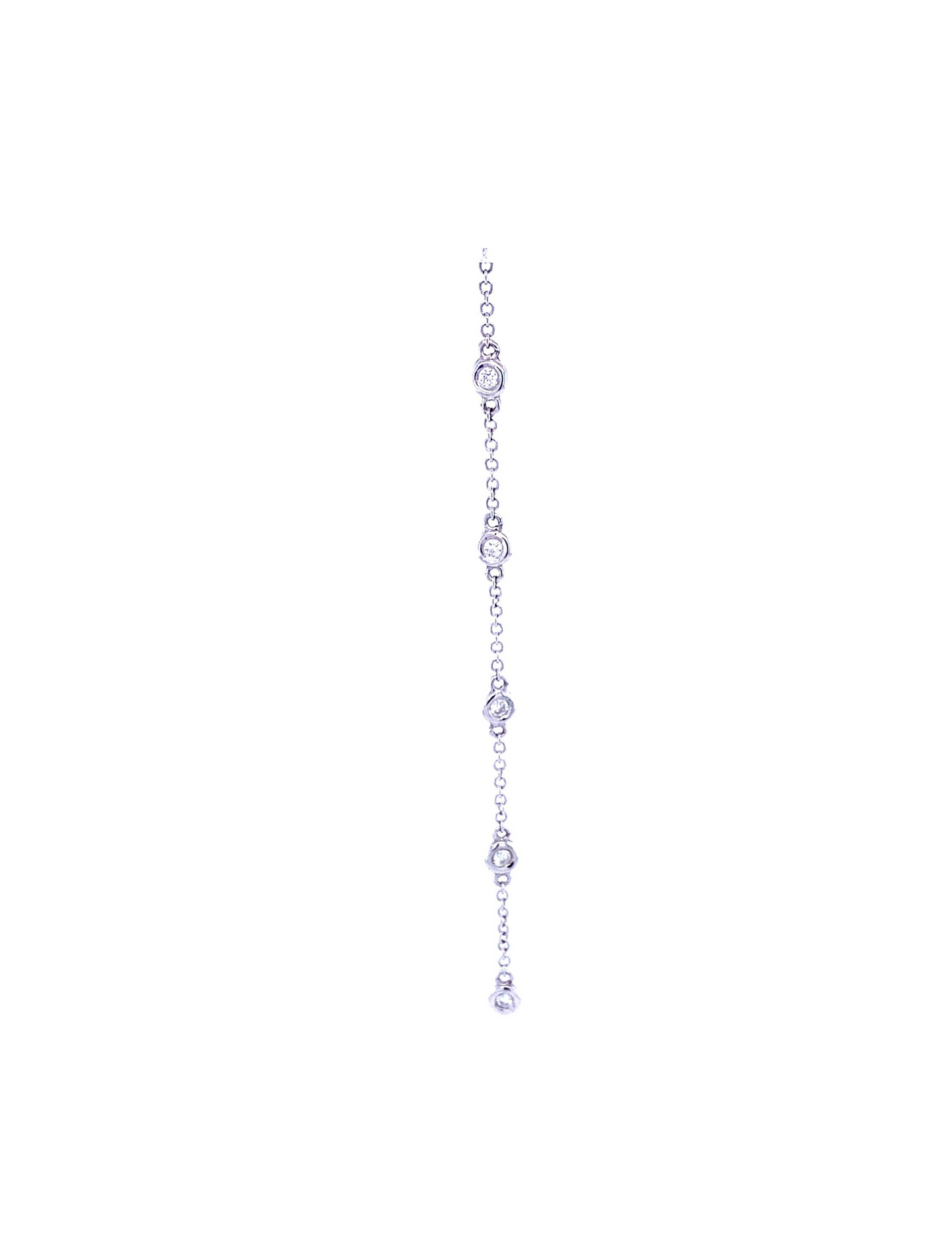 Diamond & White Gold Station Chain Earring