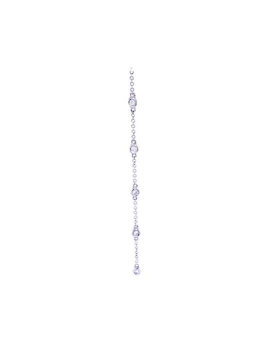 Diamond & White Gold Station Chain Earring
