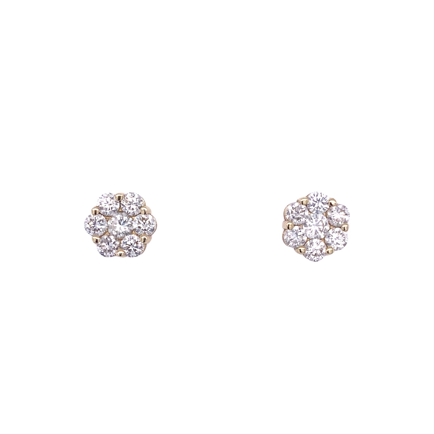 Diamond Blossom Stud Earrings