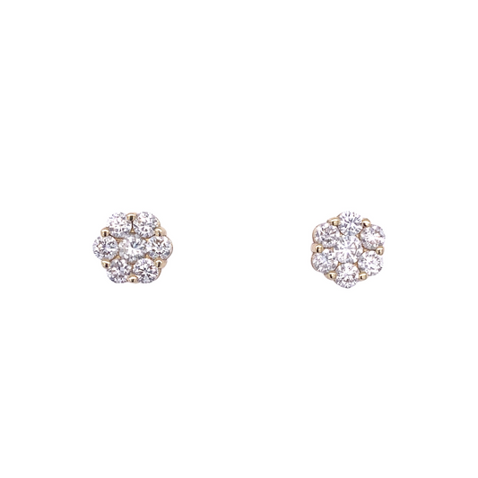 Diamond Blossom Stud Earrings