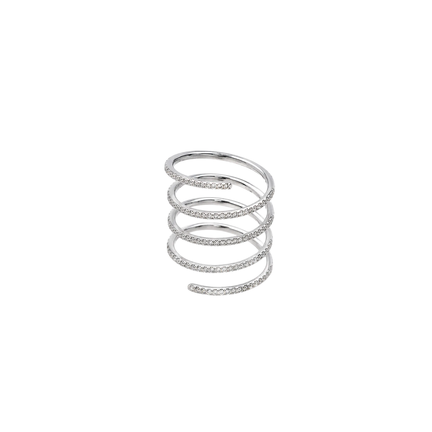 Diamond Spiral Pink Ring