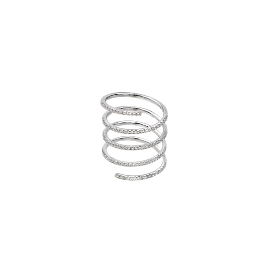 Diamond Spiral Pink Ring