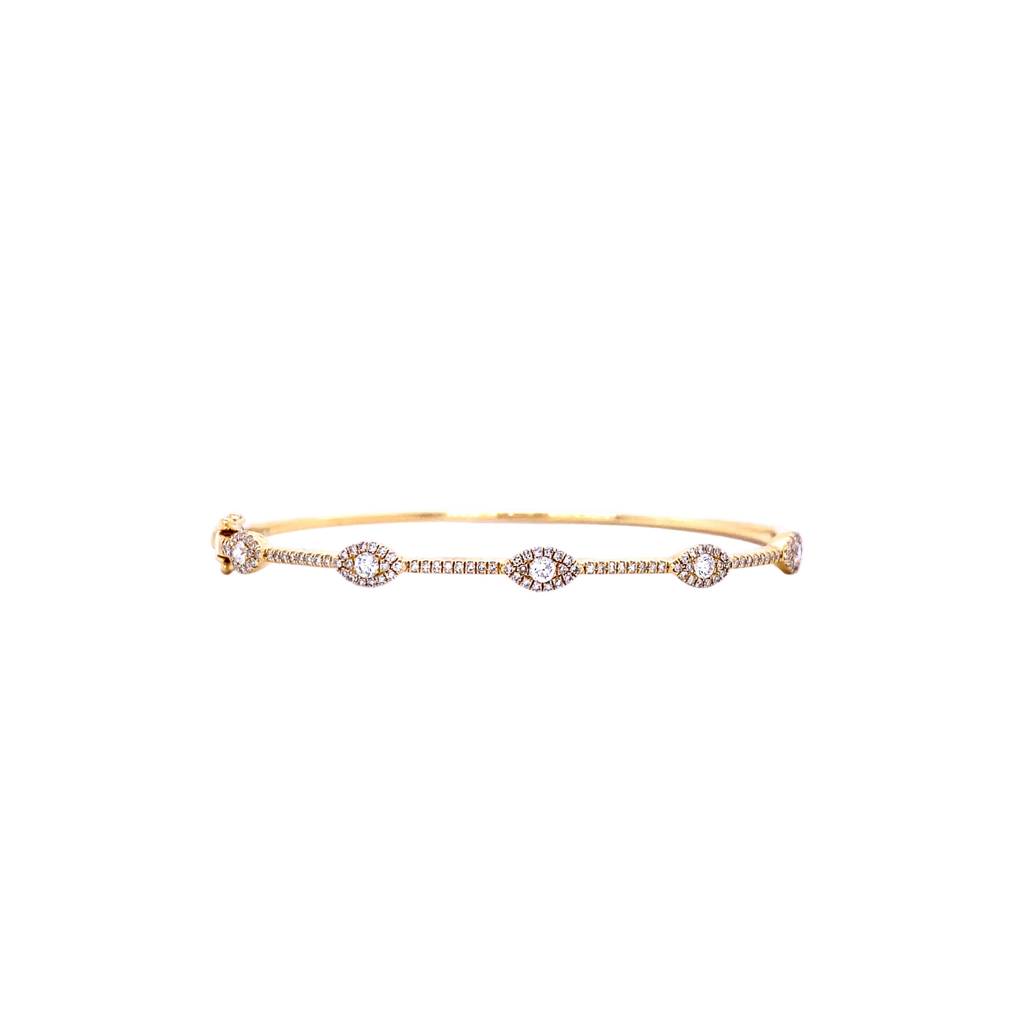 Diamond & Gold Evil Eye Cuff Bracelet