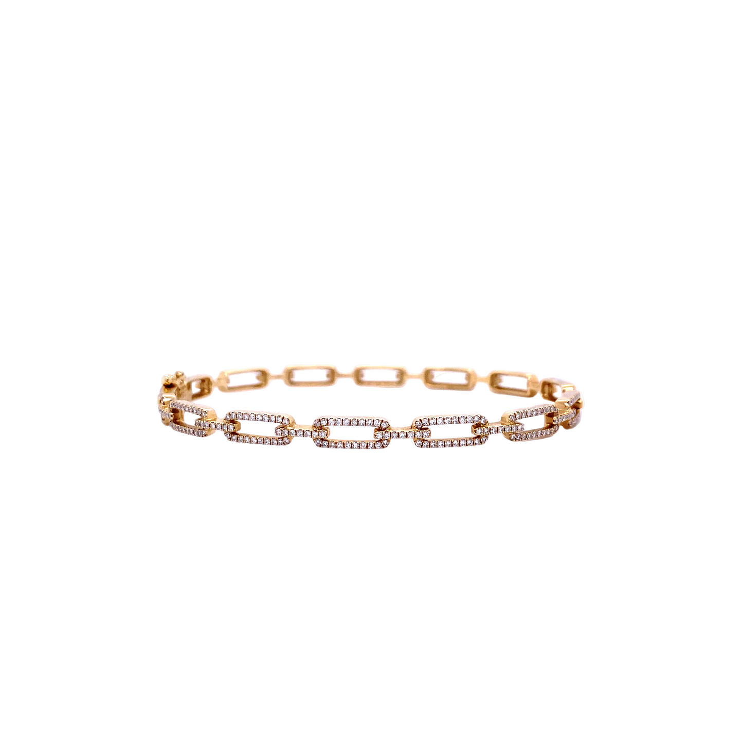 Diamond & Gold Link Cuff Bracelet