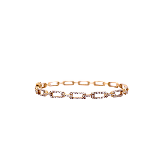 Diamond & Gold Link Cuff Bracelet