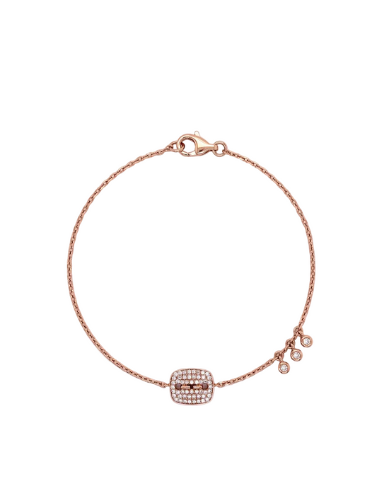 Diamond & Rose Gold Pave Station Bracelet