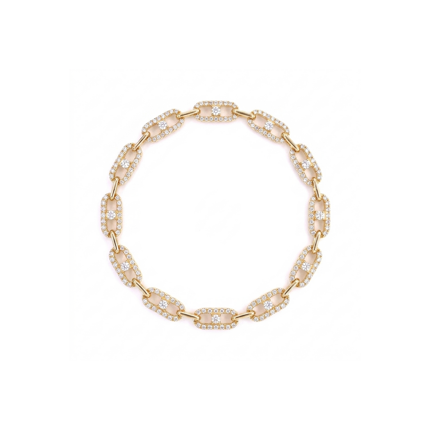 Diamond & Gold Link Bracelet