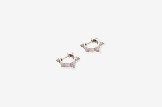 Diamond & White Gold Multi-Cone Huggie Earrings