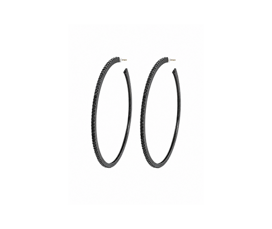 Champagne Diamond & Gold Hoop Earrings