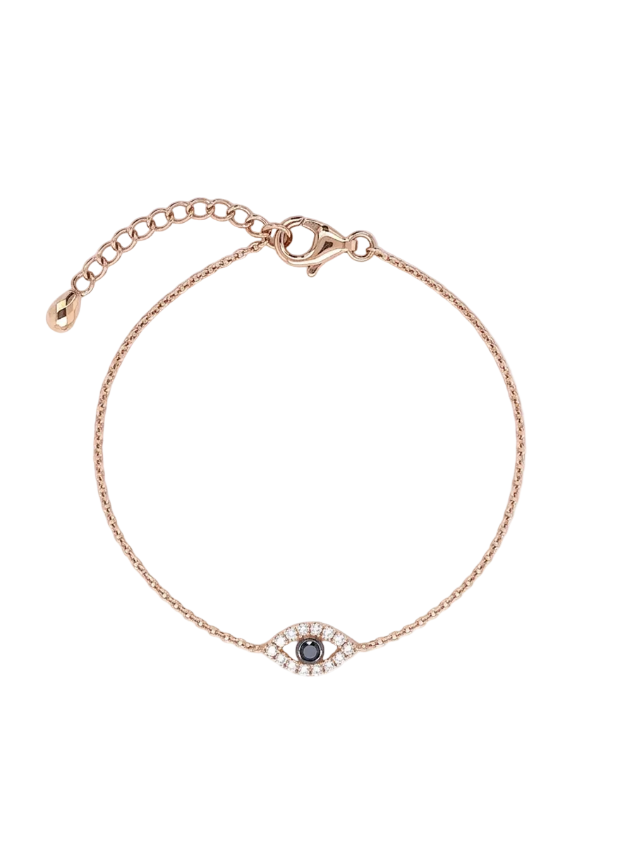 Diamond & Gold Evil Eye Bracelet